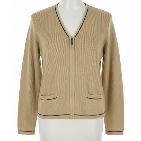 Rena Rowan Sweater Cardigan Women Size M Mustard Yellow Long Sleeve Lambswool - Picture 1 of 6